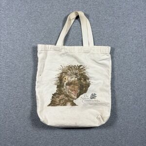 ⁠Vintage 90s The Nature Conservancy Canvas Tote Bag Made in USA Bird Emu